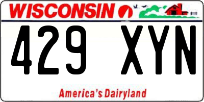 WI license plate 429XYN