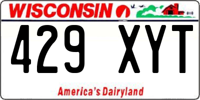 WI license plate 429XYT