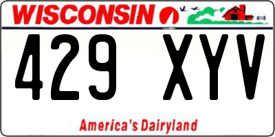 WI license plate 429XYV