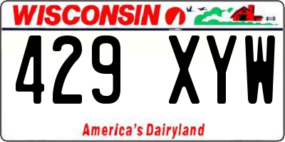 WI license plate 429XYW