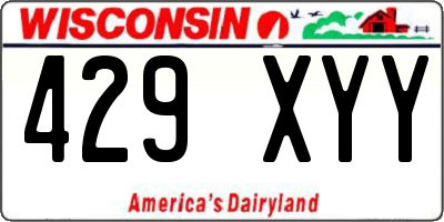WI license plate 429XYY
