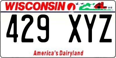 WI license plate 429XYZ