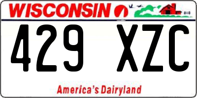 WI license plate 429XZC