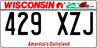 WI license plate 429XZJ