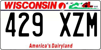 WI license plate 429XZM
