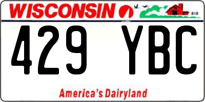 WI license plate 429YBC