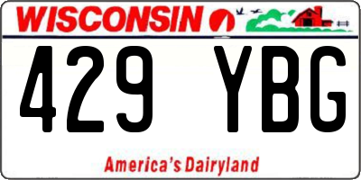 WI license plate 429YBG