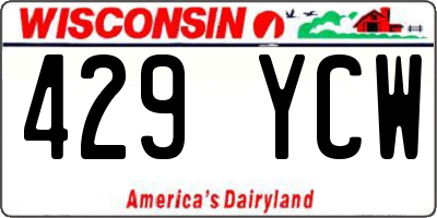 WI license plate 429YCW