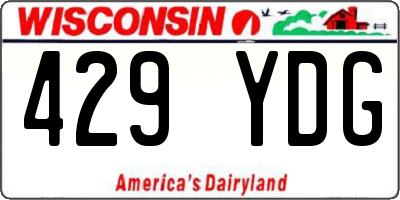WI license plate 429YDG