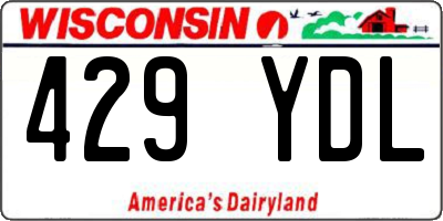 WI license plate 429YDL
