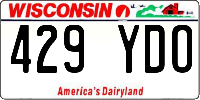 WI license plate 429YDO