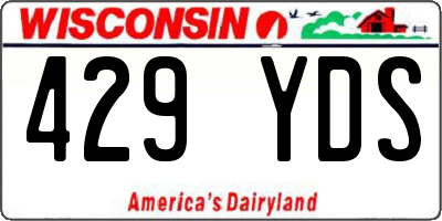 WI license plate 429YDS