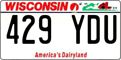 WI license plate 429YDU