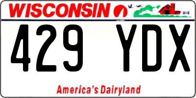WI license plate 429YDX