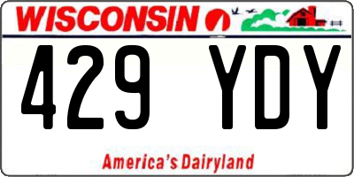 WI license plate 429YDY