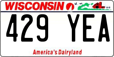 WI license plate 429YEA