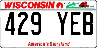 WI license plate 429YEB