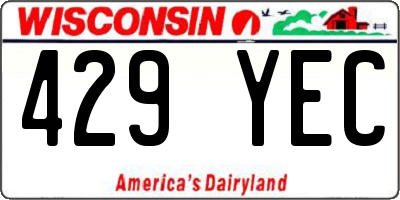 WI license plate 429YEC