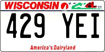 WI license plate 429YEI