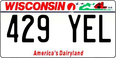 WI license plate 429YEL