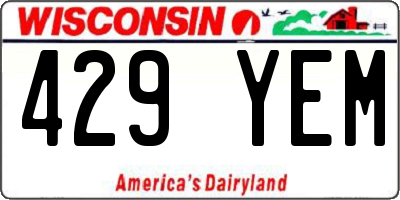 WI license plate 429YEM