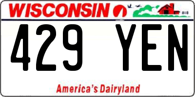 WI license plate 429YEN