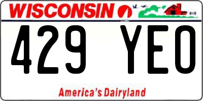 WI license plate 429YEO