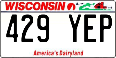 WI license plate 429YEP