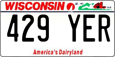 WI license plate 429YER