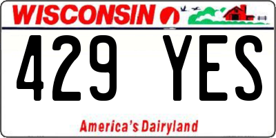 WI license plate 429YES