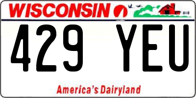 WI license plate 429YEU