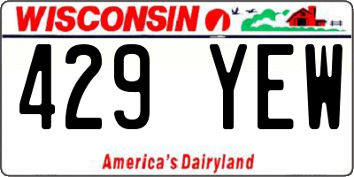 WI license plate 429YEW