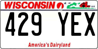 WI license plate 429YEX