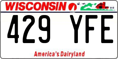 WI license plate 429YFE