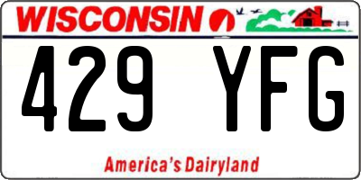 WI license plate 429YFG