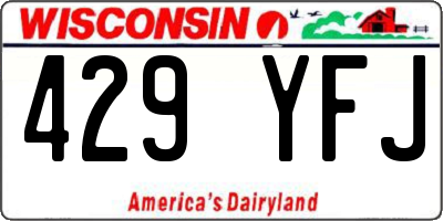 WI license plate 429YFJ