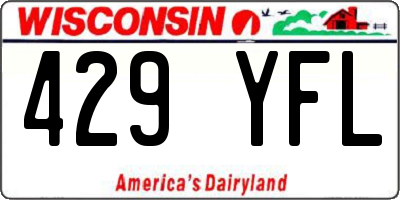 WI license plate 429YFL