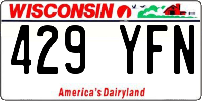 WI license plate 429YFN