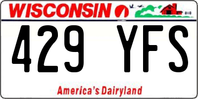 WI license plate 429YFS
