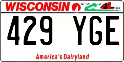 WI license plate 429YGE