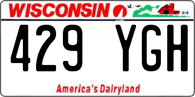 WI license plate 429YGH