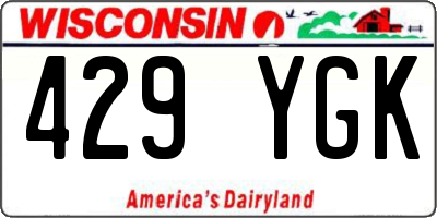 WI license plate 429YGK