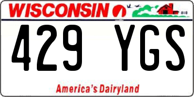 WI license plate 429YGS