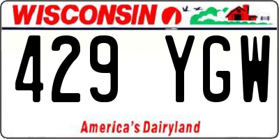 WI license plate 429YGW