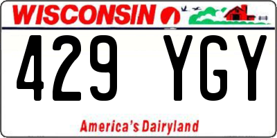 WI license plate 429YGY
