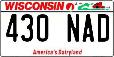 WI license plate 430NAD