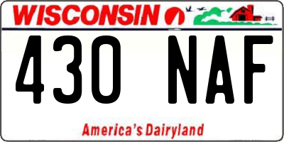 WI license plate 430NAF
