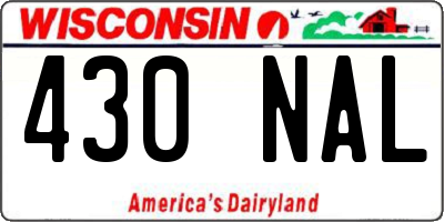 WI license plate 430NAL