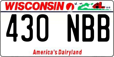WI license plate 430NBB