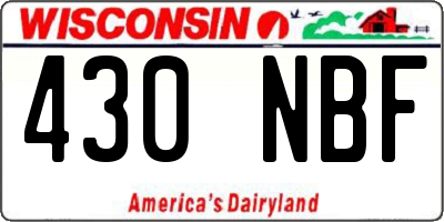 WI license plate 430NBF